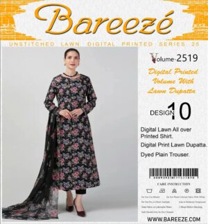 Bareezé UNSTITCHED LAWN DIGITAL PRINTED SERIES 25 volume D-1170
